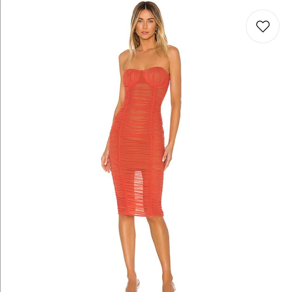 Lovers + Friends Coral Strapless Dress